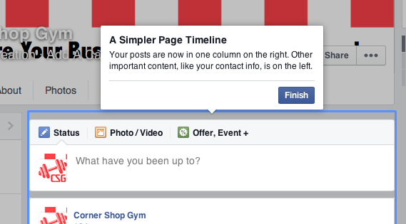 New Businss Page Timeline on  Facebook